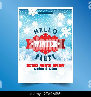 realistic winter vertical poster template design vector illustration Stock Vector
