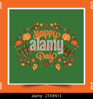 hand drawn thanksgiving lettering design vector illustration Stock Vector