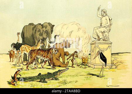 Vimar - Fables de La Fontaine - 01-07. La Besace. Stock Photo