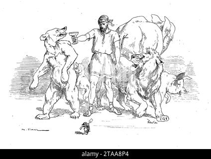 Vimar - Fables de La Fontaine - 12-01. Les Compagnons d'Ulysse. Stock Photo