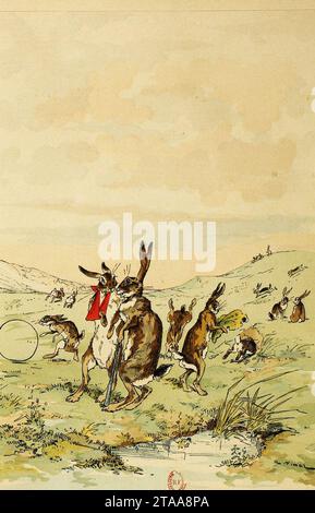 Vimar - Fables de La Fontaine - 10-14. Les Lapins. Stock Photo