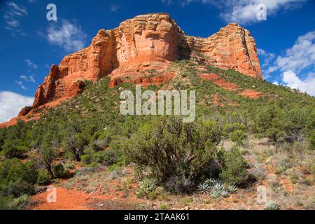 Courthouse Butte from Courthouse Butte Loop Trail, Munds Mountain Wilderness, Red Rock Scenic Byway, Coconino National Forest, Arizona Stock Photo