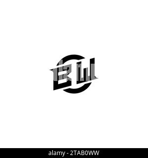 BW initial game logo, banner design for your e-sports or streaming team Stock Vector