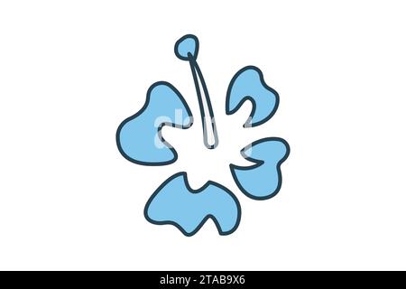 hawaiian flower icon. icon related to party a tropical ambiance. flat line icon style. simple vector design editable Stock Vector