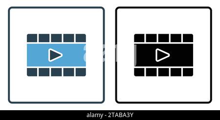 film real icon. icon related to party a movie night or cinema. solid icon style, duo tone. simple vector design editable Stock Vector