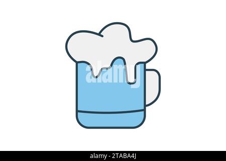 beer mug icon. icon related to party a beer or Oktoberfest-themed party. flat line icon style. simple vector design editable Stock Vector