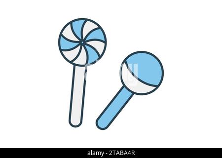 lollipop icon. icon related to party with sweet treats. flat line icon style. simple vector design editable Stock Vector
