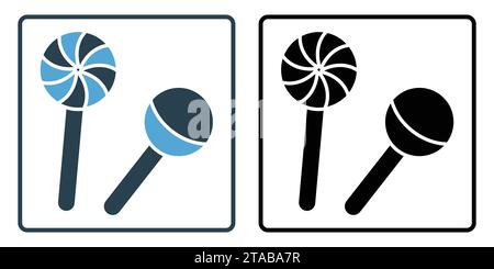 lollipop icon. icon related to party with sweet treats. solid icon style, duo tone. simple vector design editable Stock Vector