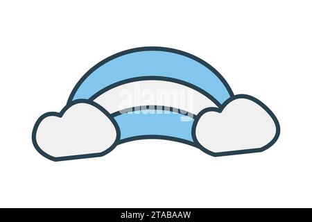 rainbow icon. icon related to party a vibrant and colorful atmosphere. flat line icon style. simple vector design editable Stock Vector
