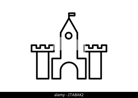 castle icon. icon related to party a fairy tale or medieval-themed party. line icon style. simple vector design editable Stock Vector