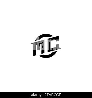 MC initial game logo, banner design for your e-sports or streaming team Stock Vector