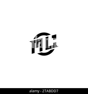 ML initial game logo, banner design for your e-sports or streaming team Stock Vector