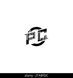 PC initial game logo, banner design for your e-sports or streaming team Stock Vector