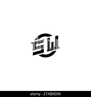 SW initial game logo, banner design for your e-sports or streaming team Stock Vector
