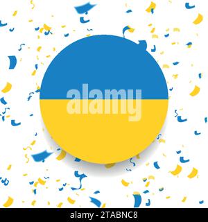 Abstract background Ukrainian flag colors with confetti. Vector design Stock Vector