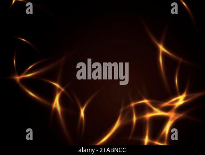 Vibrant orange glowing neon abstract laser vector background Stock Vector