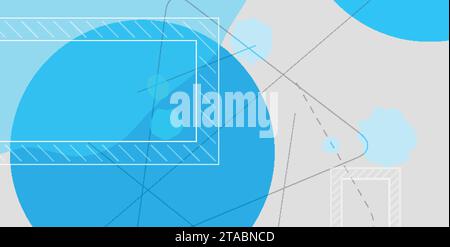 Grey and blue geometric minimal abstract background. Vector concept design Stock Vector