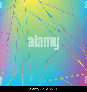 Technology geometric minimal holographic lines abstract background. Vector futuristic design Stock Vector