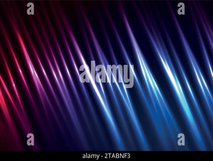 Abstract blue and purple smooth glowing neon lines vector background Stock Vector