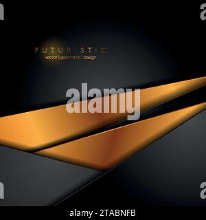 Abstract corporate black and golden concept art background. Vector template design Stock Vector