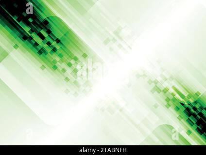 Green glossy grunge squares abstract geometric mosaic background. Geometry vector design Stock Vector