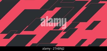 Black and pink geometric minimal abstract background. Vector design Stock Vector