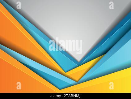 Blue orange corporate material abstract background. Vector design Stock Vector