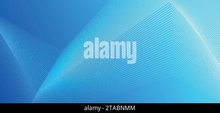 Blue cyan minimal curved lines abstract futuristic tech background. Vector digital design Stock Vector