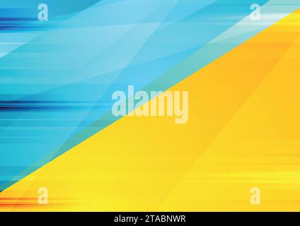 Abstract grunge striped background Ukrainian flag colors. Vector design Stock Vector