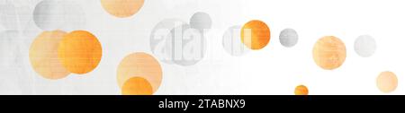 Orange and grey grunge circles abstract background. Geometric tech vector banner design Stock Vector