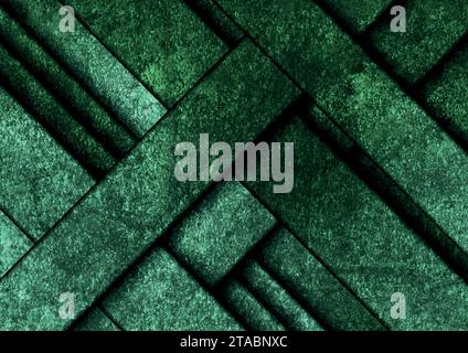 Dark green abstract tech geometric grunge background with concrete texture. Technology corporate vector design Stock Vector