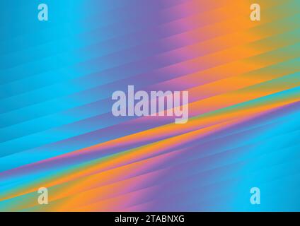 Holographic colorful glossy stripes geometric abstract background. Vector design Stock Vector