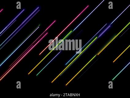 Colorful neon laser lines technology abstract background. Futuristic vector design Stock Vector