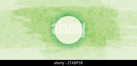 Green grunge minimal geometric background with circle. Vector design Stock Vector