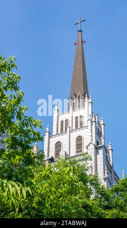 Tower with spire classical and elegant Jeil Church, Daegu, South Korea Stock Photo