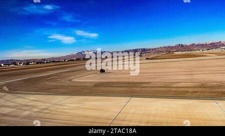 Runway at McCarran International Airport, in the city of Las Vegas in the U.S. state of Nevada. Stock Photo