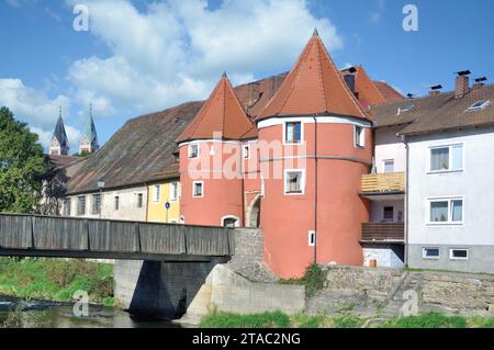 famous historic Beer Gate resp.Biertor in Town of Cham in upper Palatinate,bavarian Forest,Bavaria,Germany Stock Photo