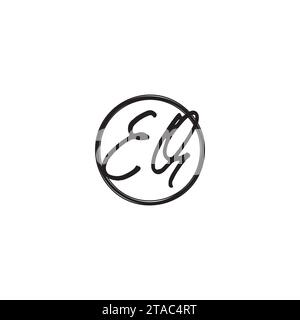 EQ initial logo letters in high quality professional design that will print well across any print media Stock Vector