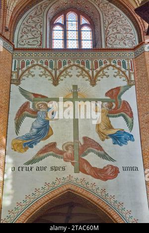 Gothic frescoes in Cathedral Basilica of the Assumption, in Pelplin, Pomorskie, Poland Stock Photo