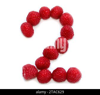 Number 9 made from fresh fruit. Number one to ten separately