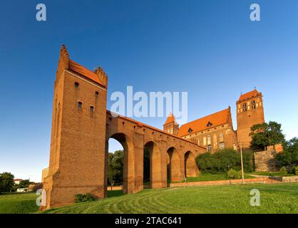 Dansker aka gdanisko toilet tower at medieval Teutonic Castle, Gothic style, in Kwidzyn, Pomerania, Poland Stock Photo