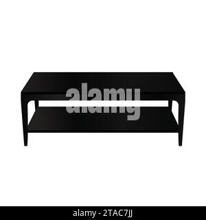 Flat set of vector isometric coffee table. Illustration of Table isolated on white Background. Rectangle table for study, coffee, sofa and kitchen. Stock Vector