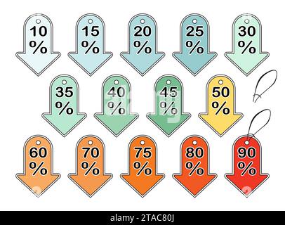 Vector hand drawn sale/discount tags Stock Vector