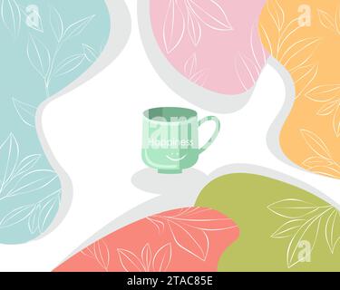 Emotions in a cup of tea vector illustration Stock Vector