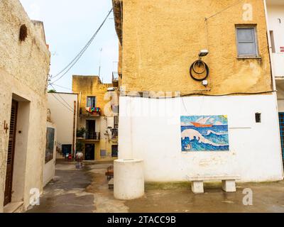 Typical Islamic urban layout of the so-called Kasbah in the old town of Mazara del Vallo - Sicily, Italy Stock Photo