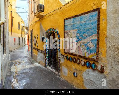 Typical Islamic urban layout of the so-called Kasbah in the old town of Mazara del Vallo - Sicily, Italy Stock Photo