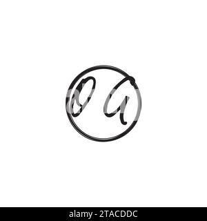 OG initial logo letters in high quality professional design that will print well across any print media Stock Vector