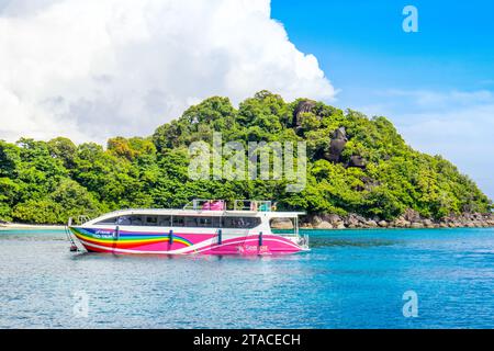 Similan islands - November 10, 2023: Cruising yachts and boats near the Similan Islands - most famous islands with paradise views Stock Photo