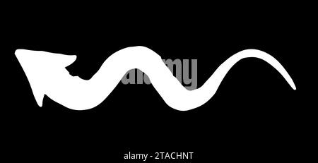 Chalk arrow symbol hand painted with white paint brush Stock Vector