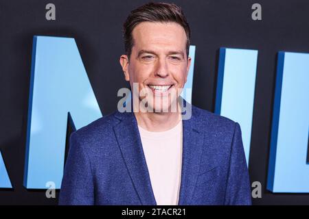 LOS ANGELES, CALIFORNIA, USA - NOVEMBER 29: American actor and comedian Ed Helms arrives at the Los Angeles Premiere Of Netflix's 'Family Switch' held at AMC The Grove 14 on November 29, 2023 in Los Angeles, California, United States. (Photo by Xavier Collin/Image Press Agency) Stock Photo